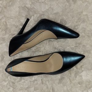 Ted Baker Malikaa pump metallic teal 100% leather 4.25" heel 100mm court 8 NEW…